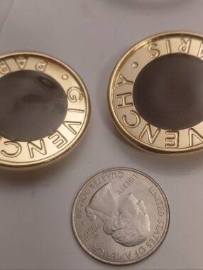Givenchy Gold and Black Round Logo Button Set